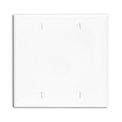 Leviton 80725-E 2-Gang 2-Blanks Box Mounted Black Standard Size Nylon Wallplate