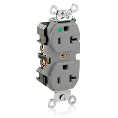 Leviton 8300-GY 20 Amp 125 Volt Extra Heavy Duty Hospital Grade Duplex Receptacle Straight Blade Self Grounding