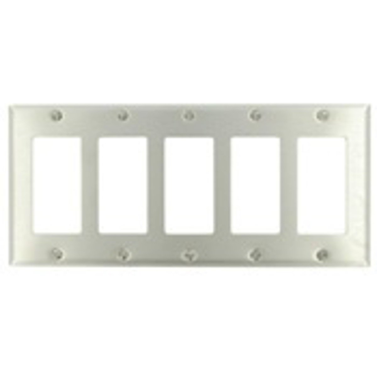 Leviton 84423-40 Decora Faceplate Unloaded Five Gang Stainless Steel