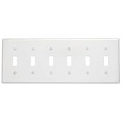 Leviton 88036 Wallplate 6 Gang Standard Size Thermoset White