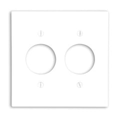 Leviton 88052 2-Gang 1.406 Hole Wallplate, Thermoset, White