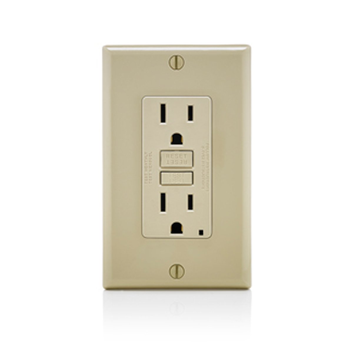 Leviton GFNT1-FI 15 Amp 125 Volt Receptacle Outlet 20 Amp Feed-Through Self-Test SmartLock Pro Slim GFCI