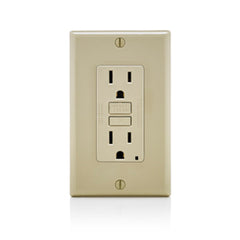 Leviton GFNT1-FI 15 Amp 125 Volt Receptacle Outlet 20 Amp Feed-Through Self-Test SmartLock Pro Slim GFCI