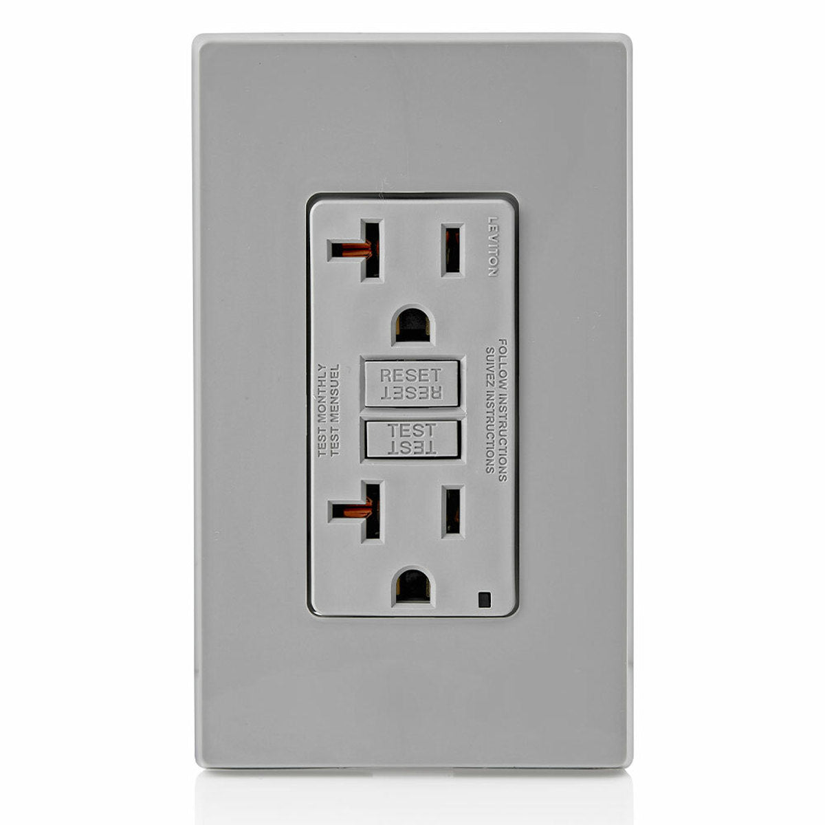 Leviton GFNT2-GY SmartlockPro Self-Test GFCI Receptacle 20A 125V