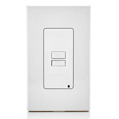 Leviton GFRBF-W GFCI Dead Front Receptacle, Self-Test, 125 VAC, 20 Amp, 2 Poles, White