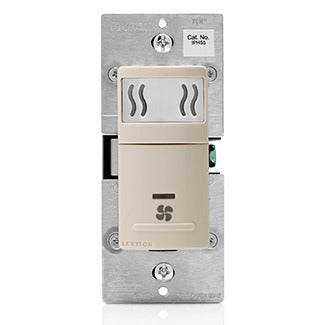 Leviton IPHS5-1LT 1-Pole Manual Humidity Sensor and Fan Control, 120 VAC, 5 Amp, Light Almond