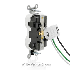 Leviton MT563-SW 20-Amp, 125-Volt, Narrow Body Duplex Receptacle, Fed Spec Commercial Grade