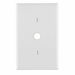 Leviton PJ11-W 1-Gang 0.406 Hole Telephone/Cable Wallplate, Midway Size - White