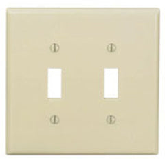 Leviton PJ2-E 2-Gang Toggle Switch Wallplate Midway Size Black