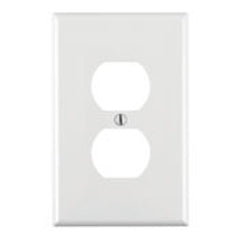 Leviton PJ8-W 1-Gang Duplex Receptacle Wallplate Midway Size White