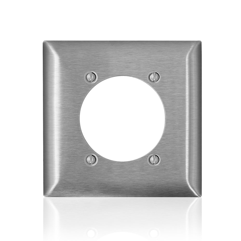 Leviton SL701 2-Gang C-Series Single 2.465 Diameter Opening Wallplate Standard Size