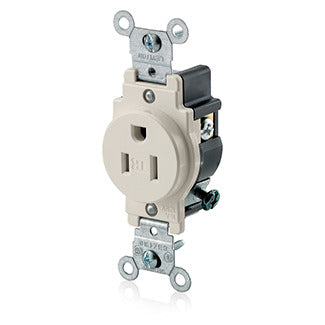 Leviton T5015-T Straight Blade Receptacle 15A 125V Tamper Resistant NEMA 5-15R