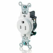 Leviton T5020-T Duplex Grounding Single Tamper Resistant Straight Blade Receptacle 125 VAC 20 A 2 Poles 3 Wires