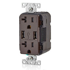 Leviton T5832-B Combination Duplex Receptacle/Outlet and USB Charger 20 Amp 125 Volt