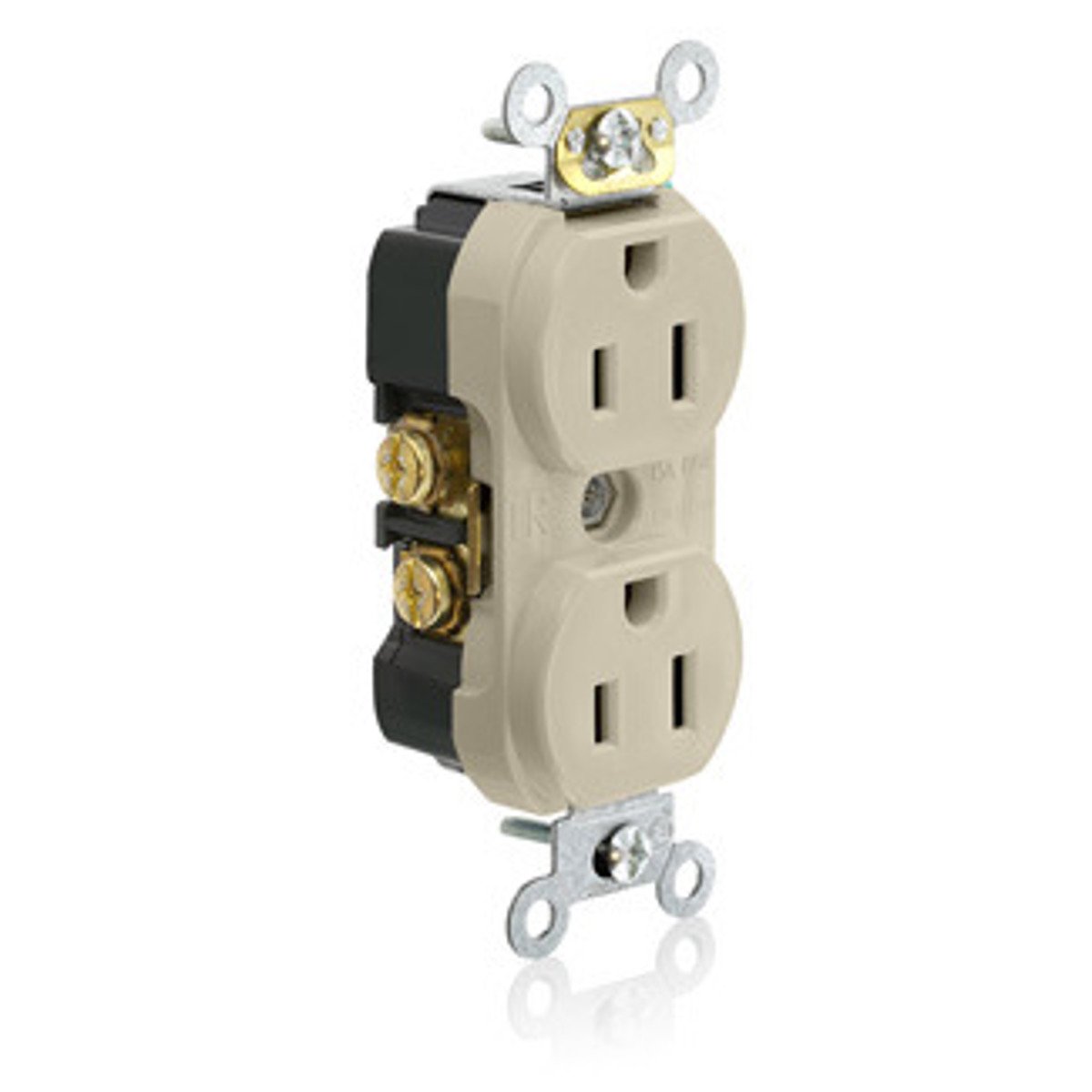 Leviton TBR15-I 15 Amp, 125 Volt, NEMA 5-15R 2P 3W Tamper Resistant Narrow Body Duplex Receptacle