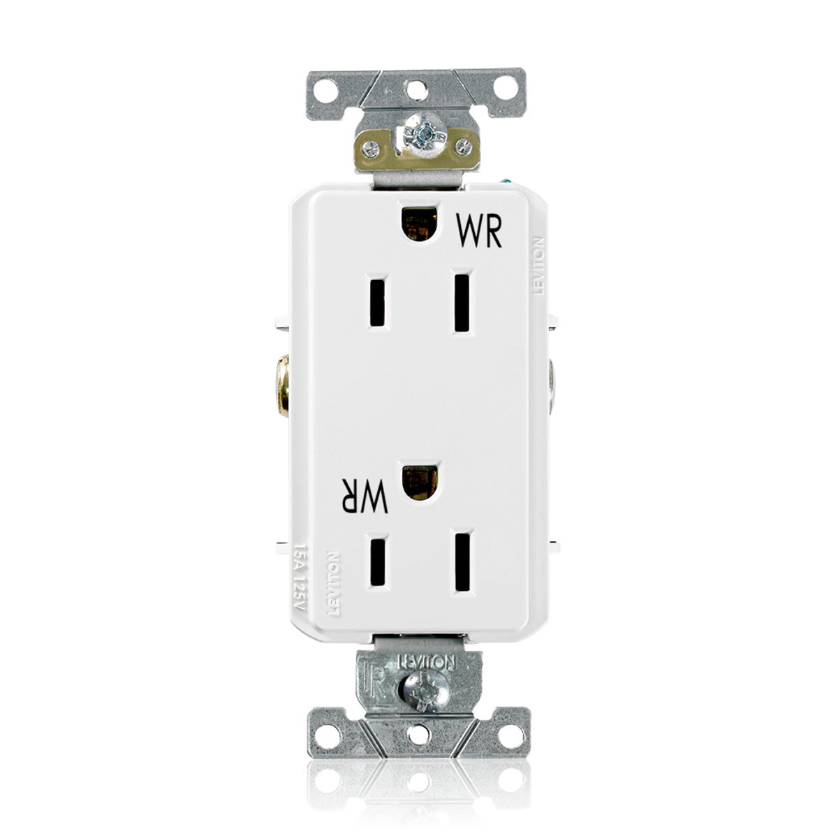 Leviton WTD15-W Decora Plus Duplex Receptacle 15 Amp 125 Volt Weather Resistant NEMA 5-15R