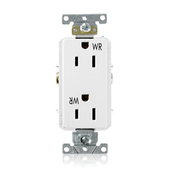 Leviton WTD15-W Decora Plus Duplex Receptacle 15 Amp 125 Volt Weather Resistant NEMA 5-15R