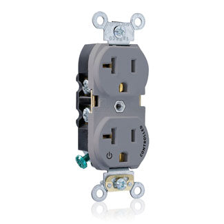 Leviton 5362-S1G Duplex Receptacle 20A-125V Gray