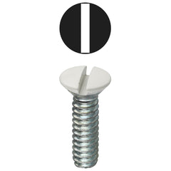 L.H. Dottie 414WHT Oval Head Wall Plate Screw #6-32 x 1/2 Inch Painted Steel