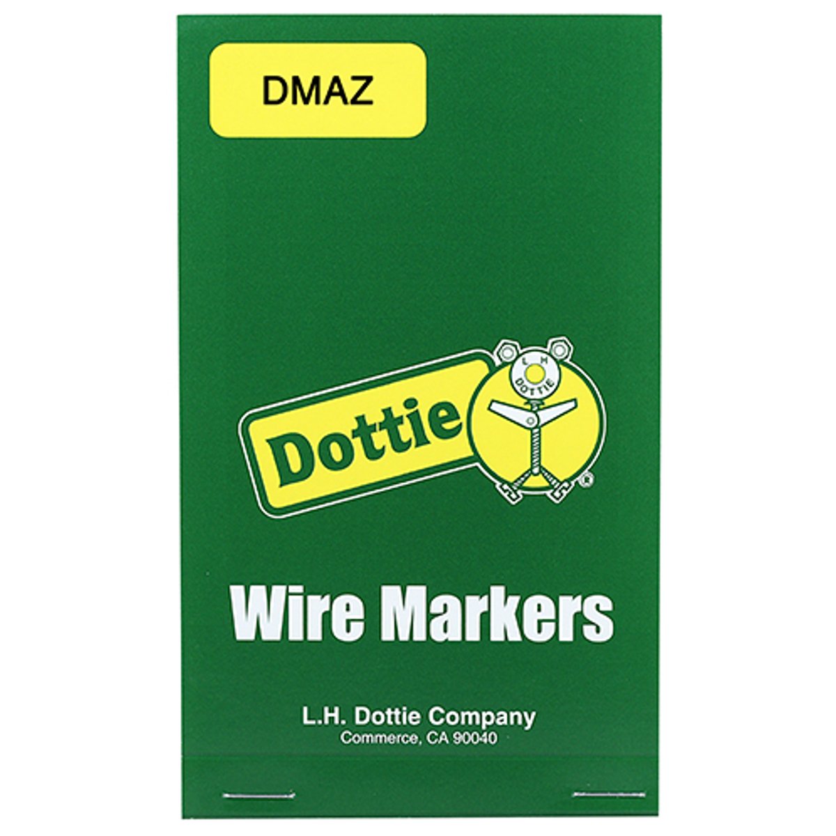 LH Dottie DMAZ Wire Marker Book Vinyl Cloth A-Z 0-15 -40 to +250 DEG F Acrylic Adhesive