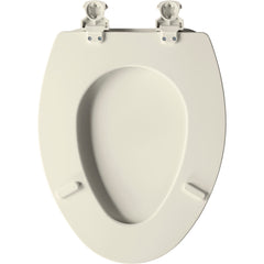 Church 585EC346 Enameled Wood Toilet Seat with Cover, Elongated Closed Front, Biscuit