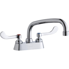 Elkay LK406AT08T4 4 Centerset with Exposed Deck Faucet with 8 Arc Tube Spout 4 Wristblade Handles