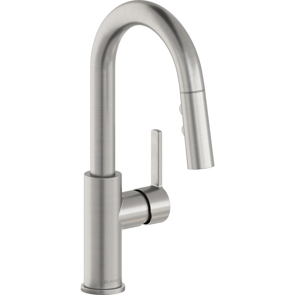 Elkay LKAV3032LS Avado Single Hole Bar Faucet with Pull-down Spray and Lever Handle Lustrous Steel