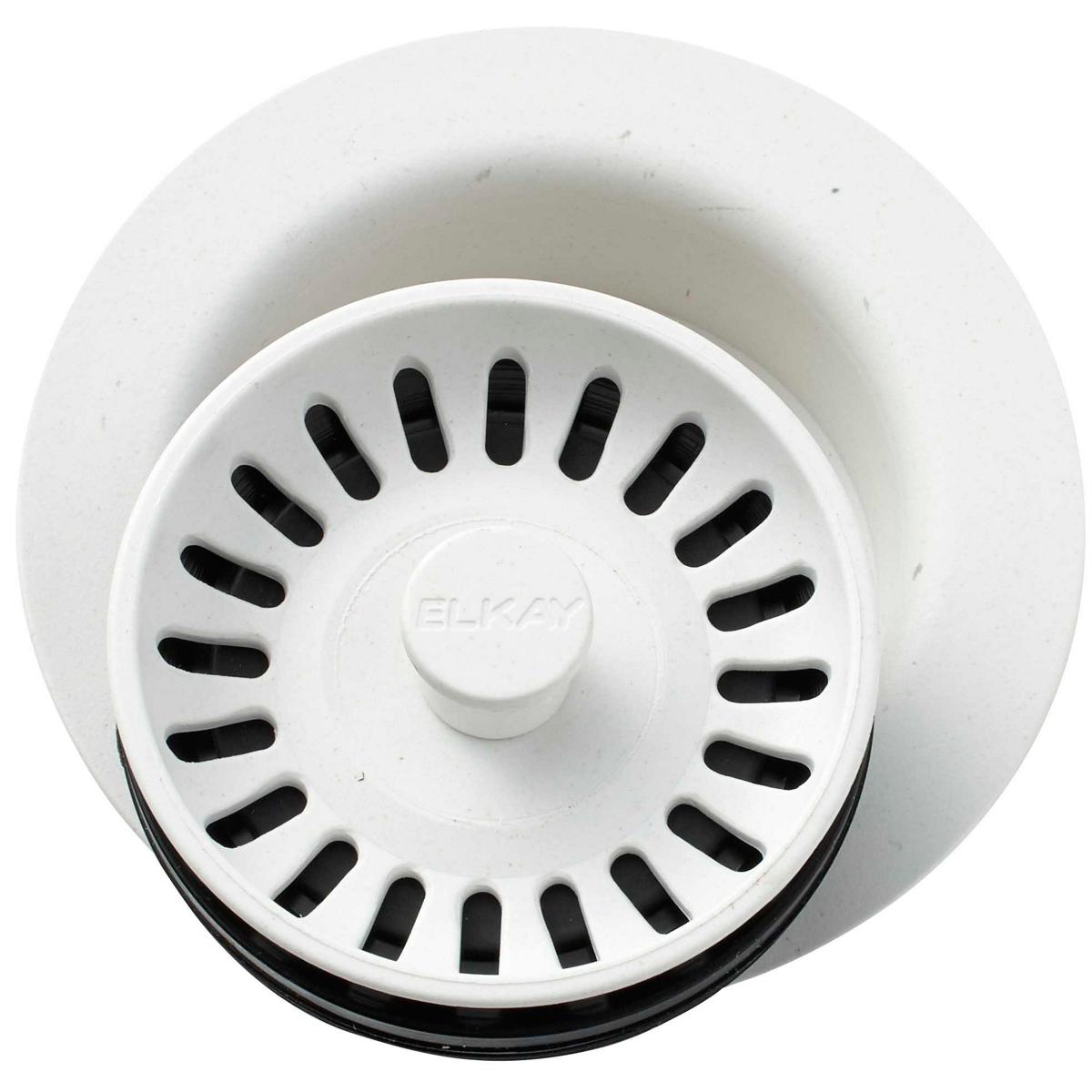 Elkay LKQD35RT Plastic Disposer Flange with Basket Strainer and Stopper in Ricotta