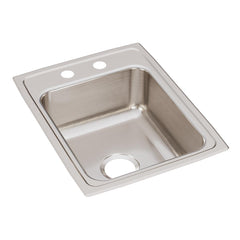 Elkay LR17222 Lustertone Classic Stainless Steel 17 x 22 in. 2 Hole Single Bowl Drop-in Sink