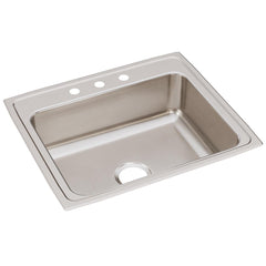 Elkay LR25213 Lustertone Classic Stainless Steel 25 x 21-1/4 in. 3 Hole Drop-in Kitchen Sink