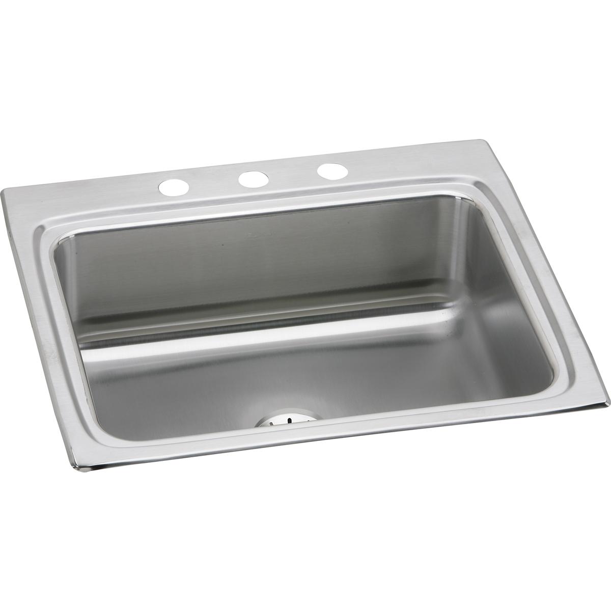 Elkay LR2522PD3 Lustertone Classic Stainless Steel Single Bowl Drop-in Sink