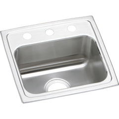 Elkay LRAD1716553 Lustertone Classic Stainless Steel 17 x 16 in. 3 Hole Drop-in Sink