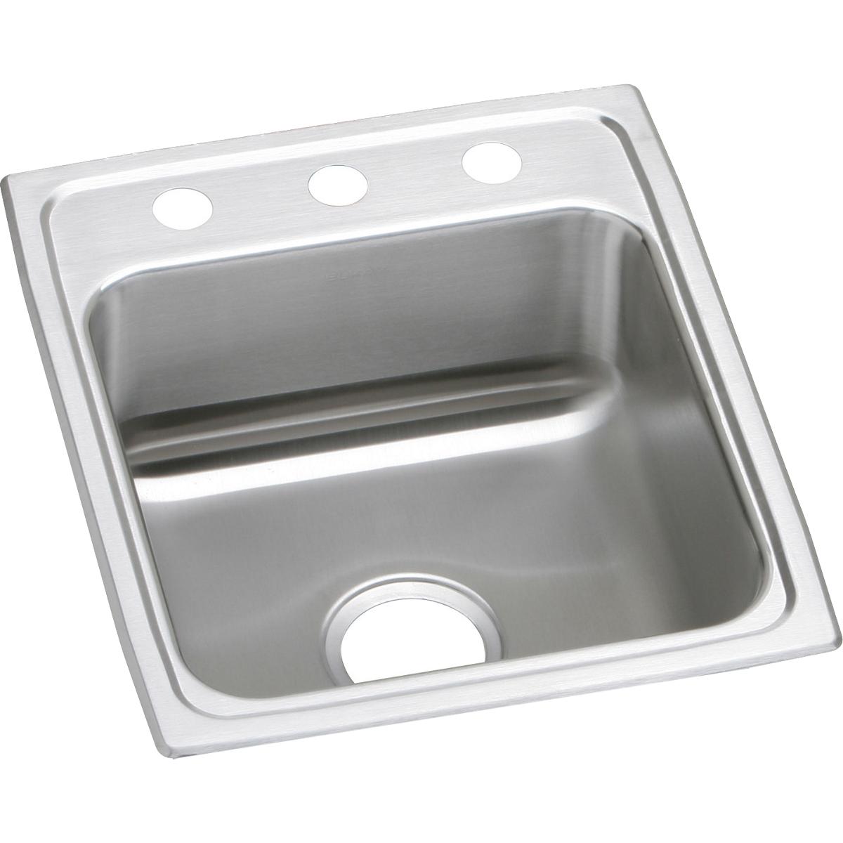 Elkay LRAD1720553 Lustertone Classic Stainless Steel 17 x 20 x 5-1/2 3-Hole Single Bowl Drop-in ADA Sink