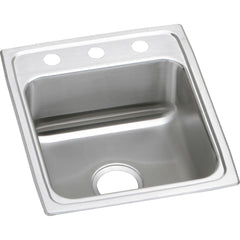 Elkay LRAD1720653 Lustertone Classic Stainless Steel 17 X 20 X 6-1/2 3-Hole Single Bowl Drop-In ADA Sink