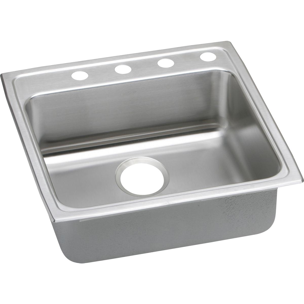 Elkay LRADQ2222553 Lustertone Classic Stainless Steel 22 x 22 x 5-1/2 Single Bowl Drop-in ADA Sink