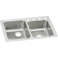 Elkay LRAD250652 Lustertone Classic Stainless Steel 33 x 22 x 6-1/2 Offset Double Bowl Drop-in ADA Sink