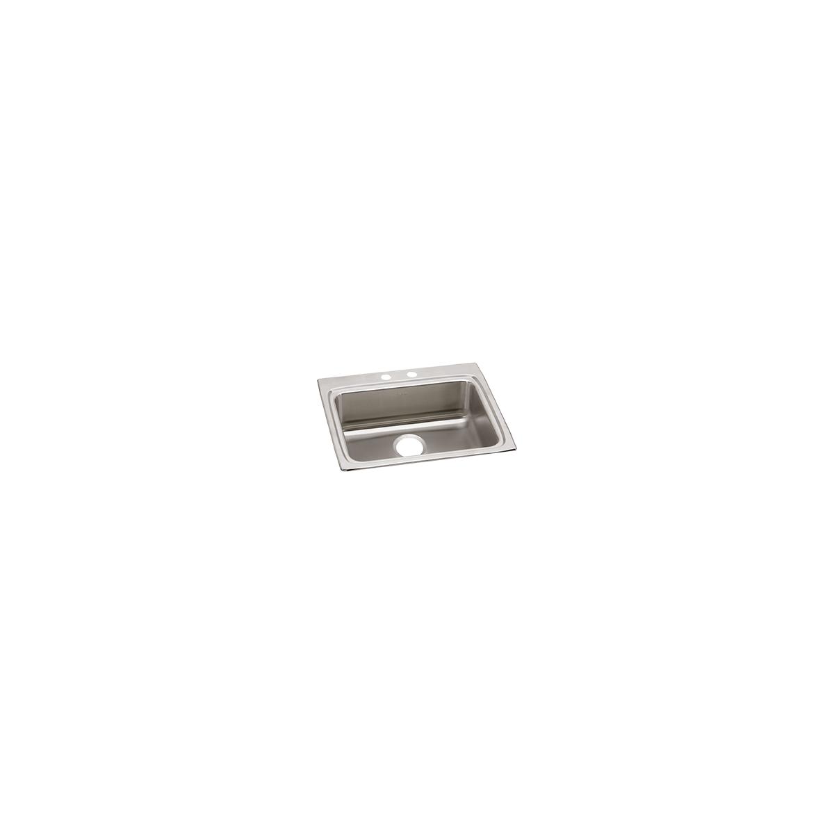 Elkay LRAD2522602 Lustertone 25 x 22 in. 2 Hole Stainless Steel Single Bowl Drop-in ADA Sink