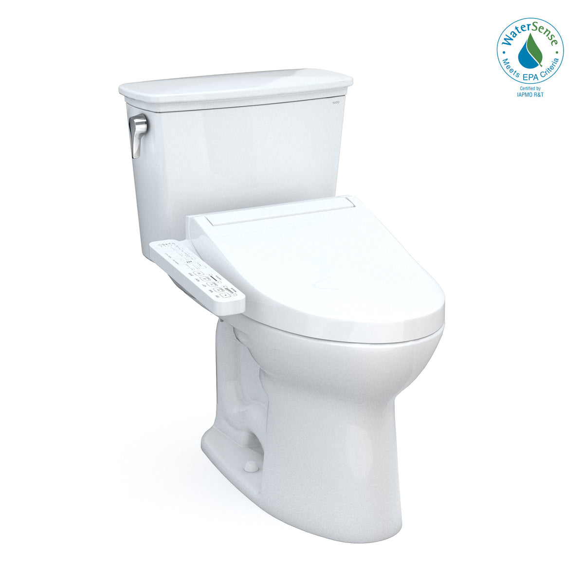 TOTO MW7863074CEFG#01 Drake Transitional Washlet+ Two-Piece Elongated 1.28 GPF Universal Height Tornado Flush Toilet with C2 Bidet Seat, Cotton White