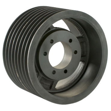 Martin 8B380F Bushing Bore V-Belt Pulley - A, B Belt Section, 8 Groove, 38 in Pitch Dia., 38.35 in O.D.