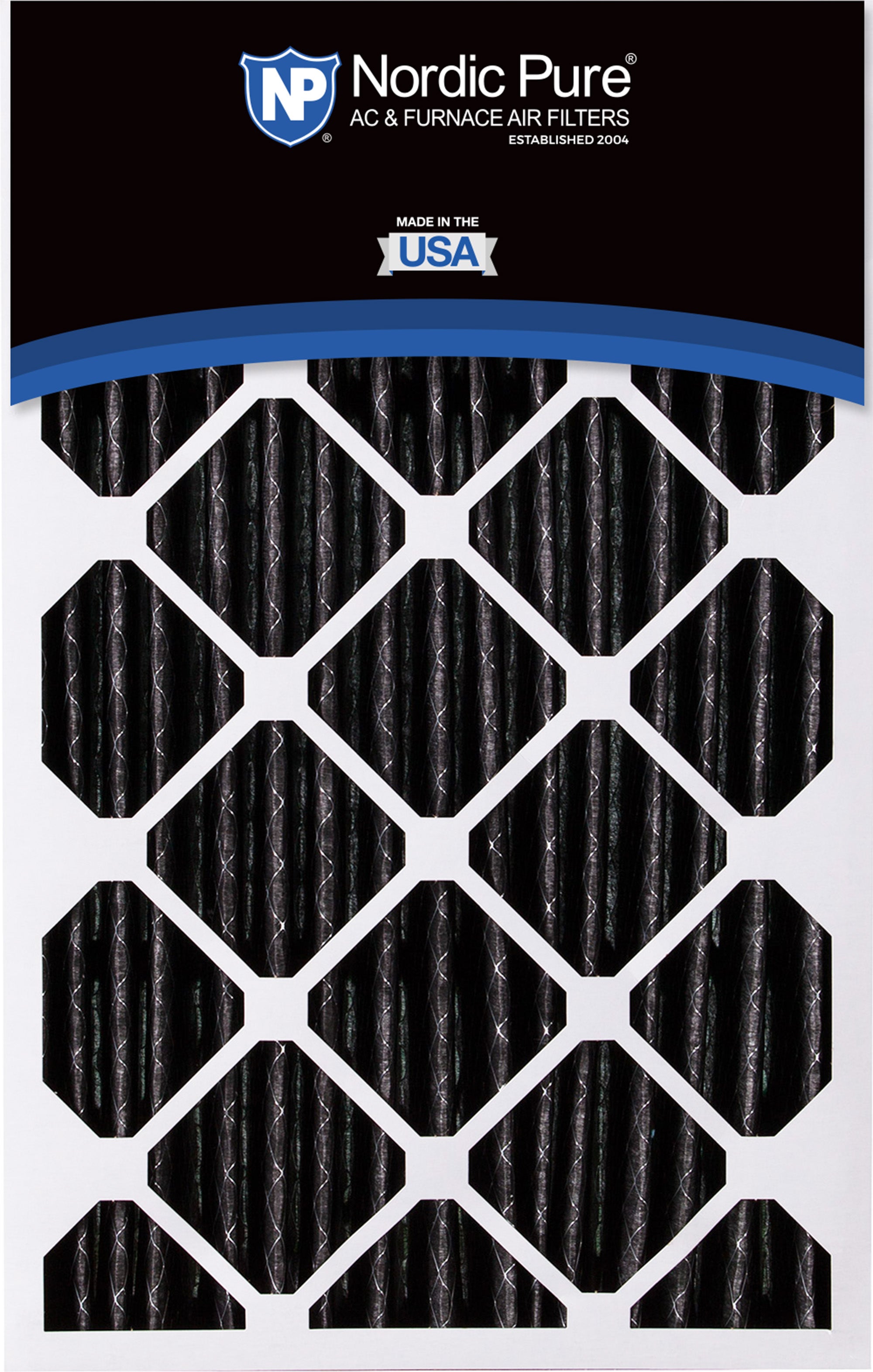 NORDIC PURE Nordic Pure 16x25x5HPM8C-2 Pleated Carbon Filter Merv 8