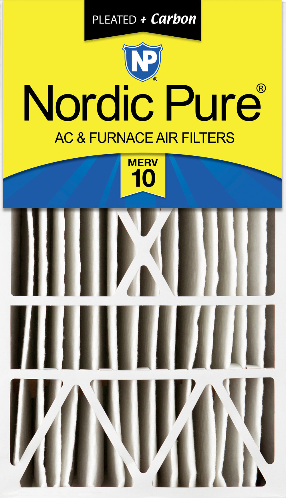 NORDIC PURE Nordic Pure 16x28x6ASGM10+C-1 Merv 10 Carbon Air Filter