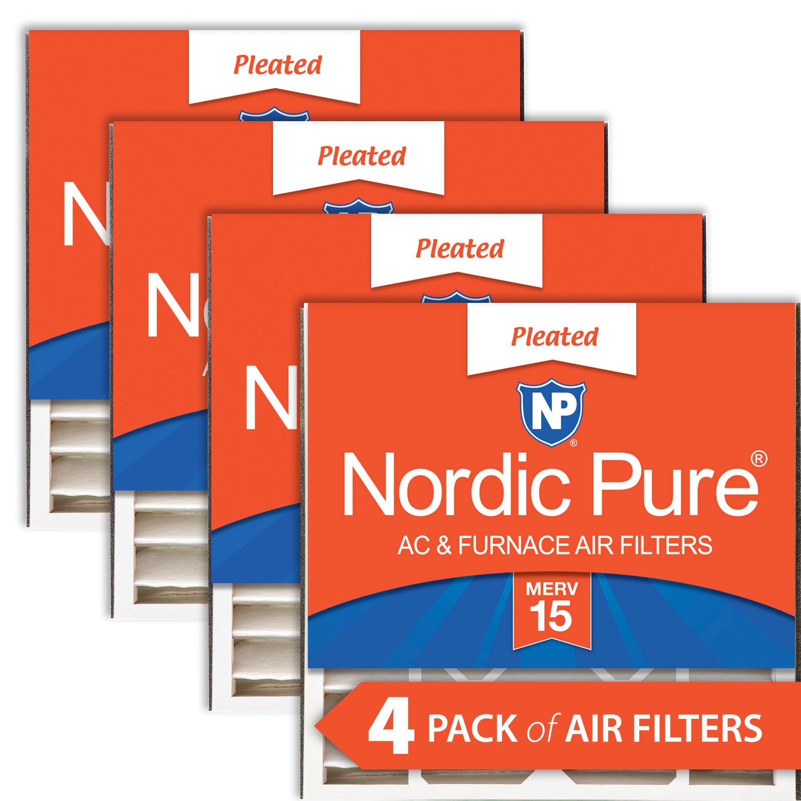 NORDIC PURE Nordic Pure 20x20x5ABM15-4 Merv 15 Air Filter 4 Pack