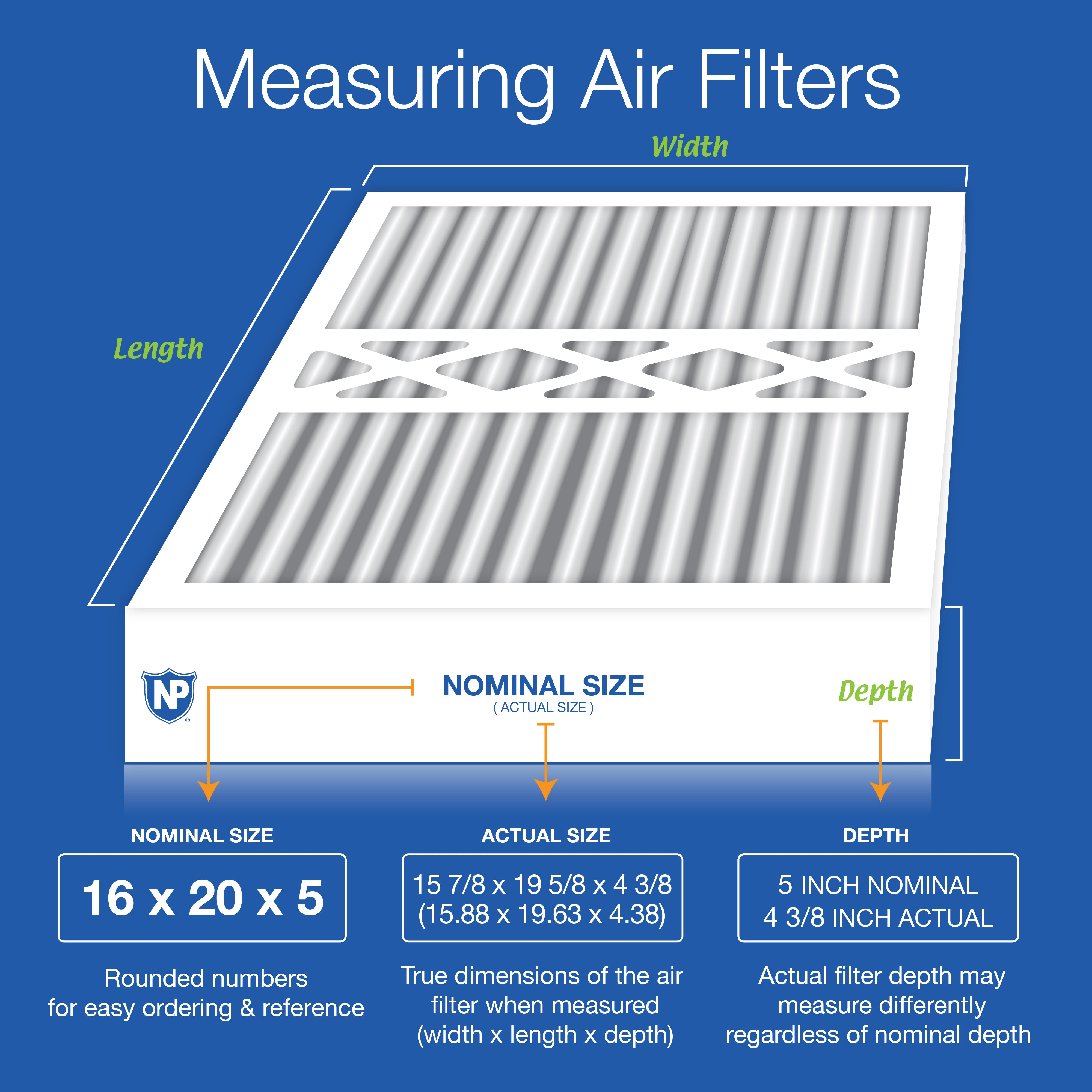 NORDIC PURE Nordic Pure 16x20x5HM14-4 Merv 14 Air Filter 4 Pack
