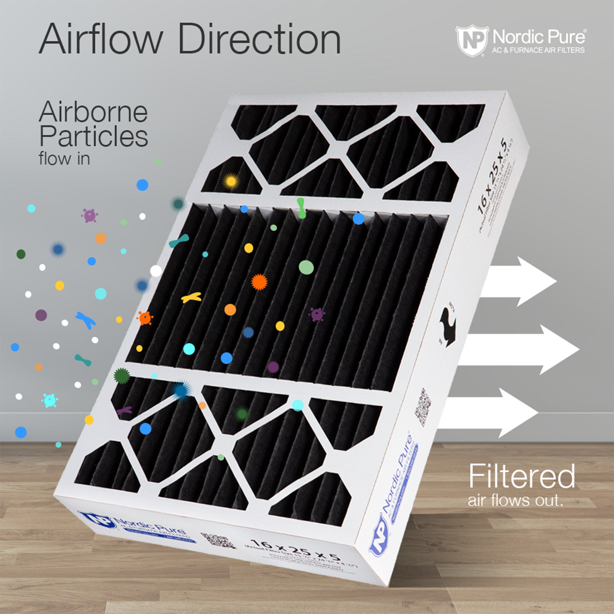NORDIC PURE Nordic Pure 16x25x5HPCP-1 Carbon Pleated Filter Merv 8
