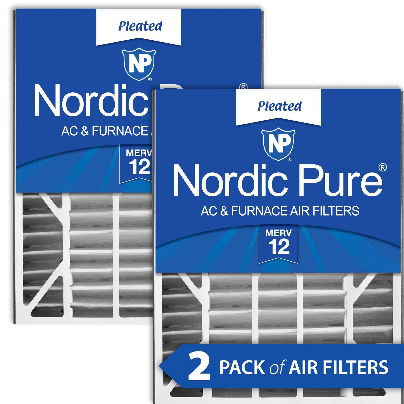 NORDIC PURE Nordic Pure 20x25x5ABM12-2 Merv 12 Air Filter 2 Pack