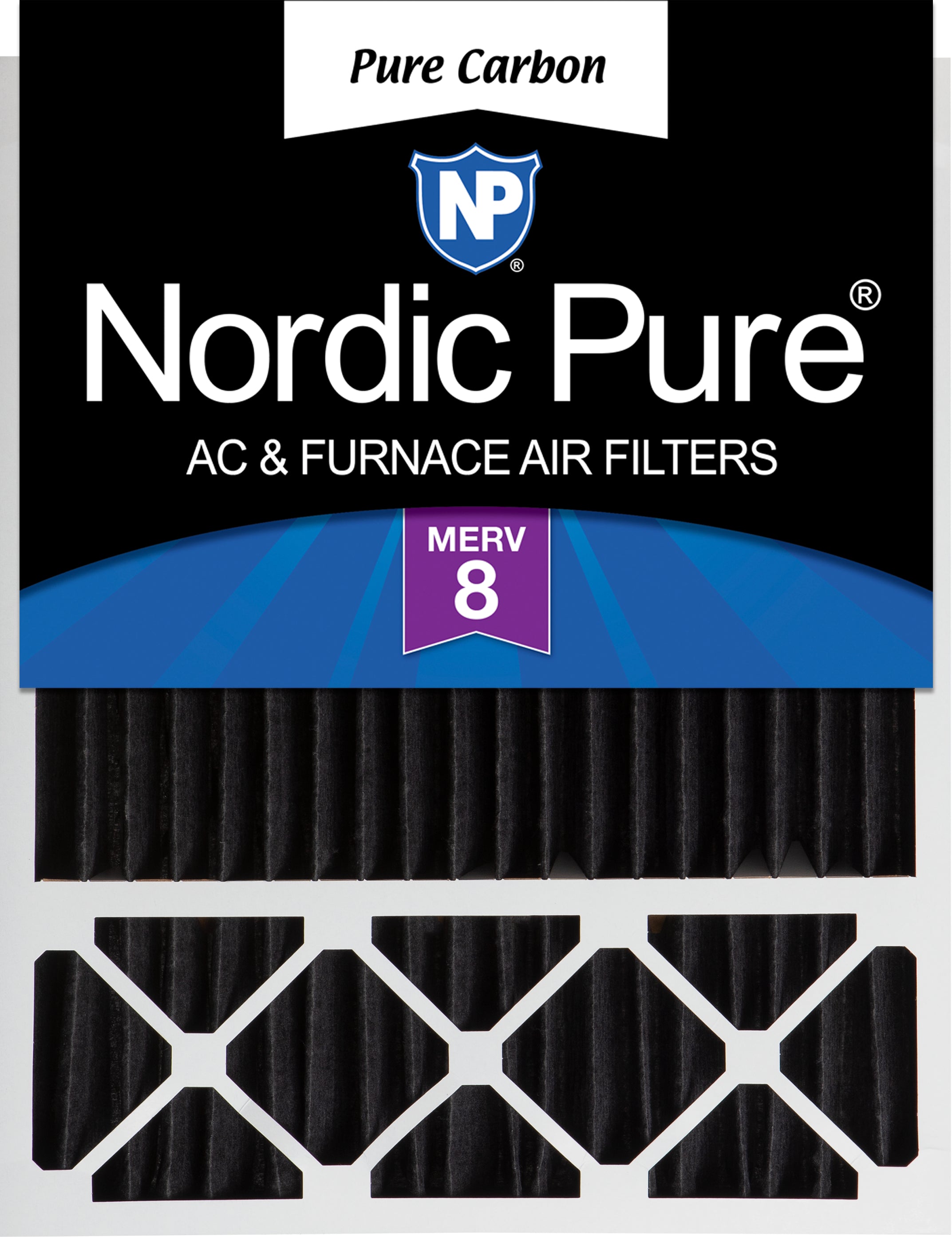 NORDIC PURE Nordic Pure 20x25x5HPCP-1 Merv 8 Carbon Furnace Filter