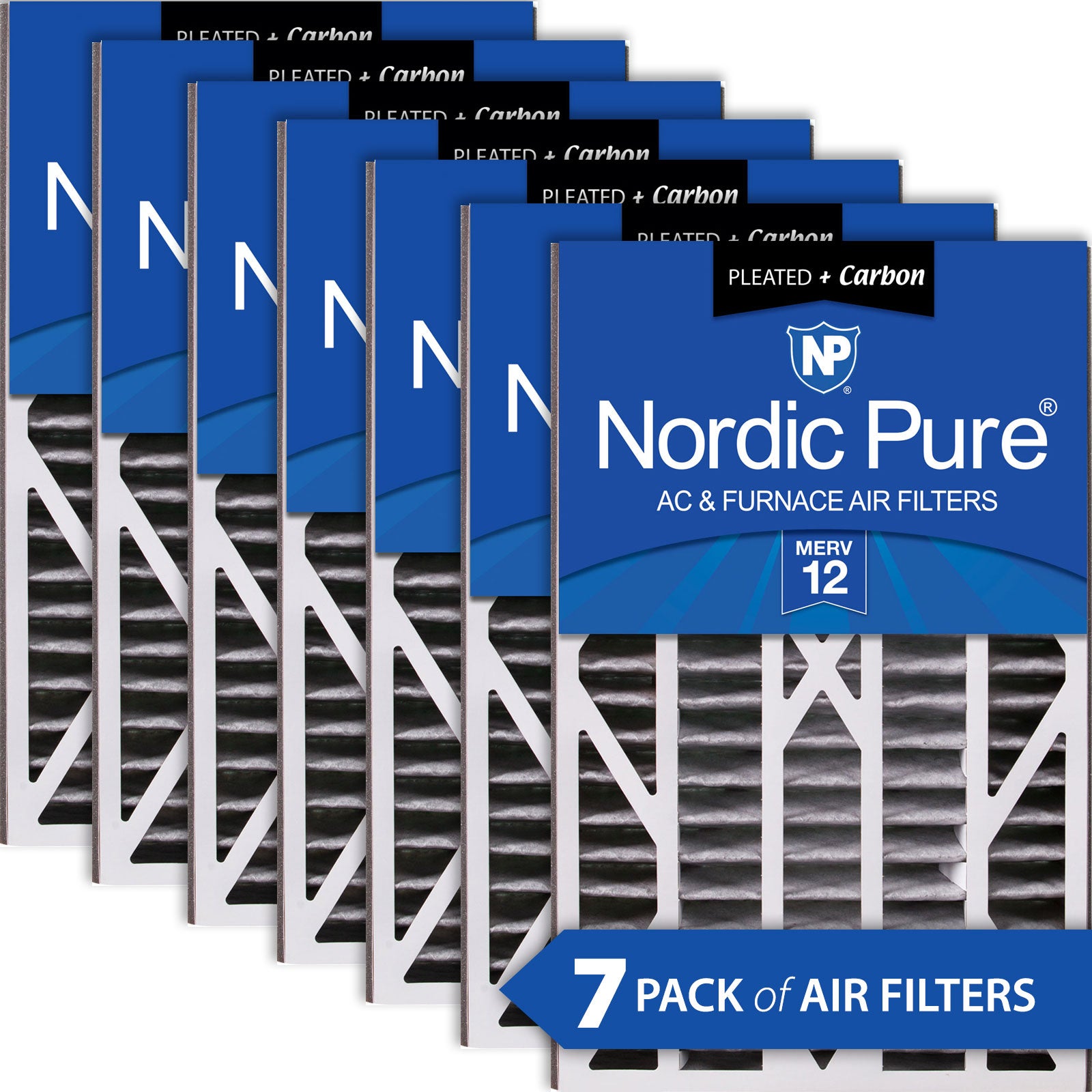NORDIC PURE Nordic Pure 16x25x3ABPM12C-7 Merv 12 Air Filter 7 Pack