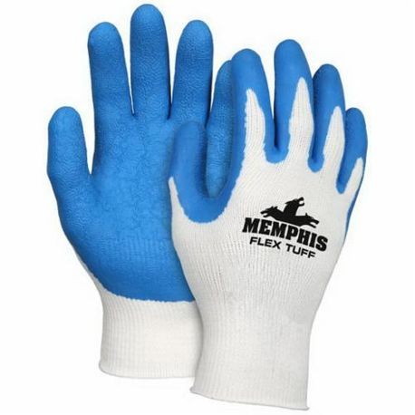 MCR Safety 9680XL Flex Tuff Work Gloves White Blue X-Large 10 gauge 1 Dozen