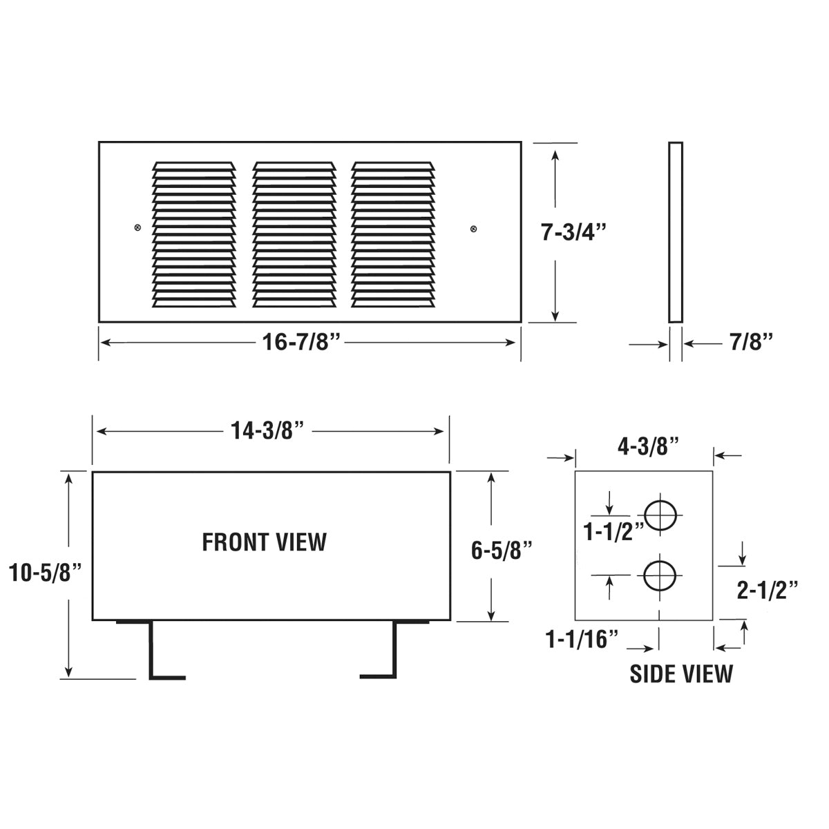 Qmark GFR2404T2F 2400W 240V Electric Wall Heater