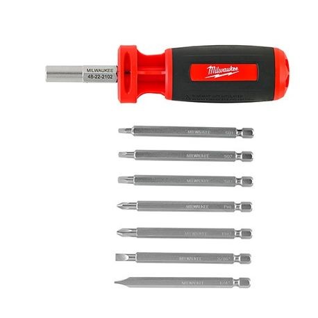 Milwaukee 48-22-2102 10-in-1 Multi-Bit Screwdriver, 8 Pieces, Replacement MPN